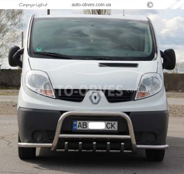 Renault Trafic front bumper protection - type: with additional tubes фото 1