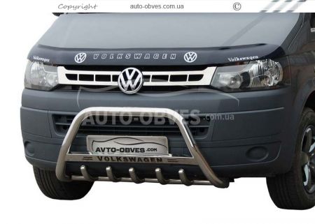 Кенгурятник Volkswagen T5 2010-2015 - тип: с логотипом фото 0