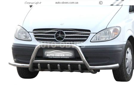 Front bumper protection Mercedes Vito II, Viano II - type: with additional tubes фото 0