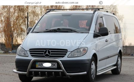 Front bumper protection Mercedes Vito II, Viano II - type: with additional tubes фото 2