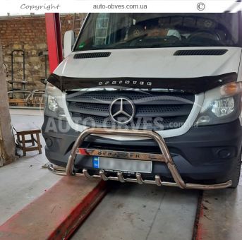 Защита переднего бампера Mercedes Sprinter 2013-… - тип: с доп трубками фото 4