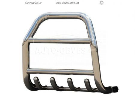 High bull bar Hyundai Santa Fe 2006-2010 - type: up to the hood фото 1