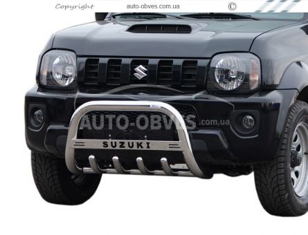 Bull bar Suzuki Jimny 1998-2018 - type: with logo фото 0