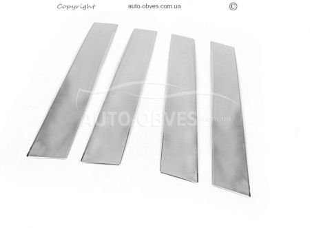 Covers for door pillar moldings Nissan Qashqai 2014-2021 stainless steel фото 0