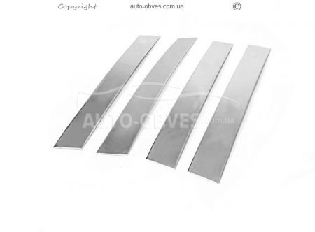 Covers for door pillar moldings Nissan Qashqai 2014-2021 stainless steel фото 1