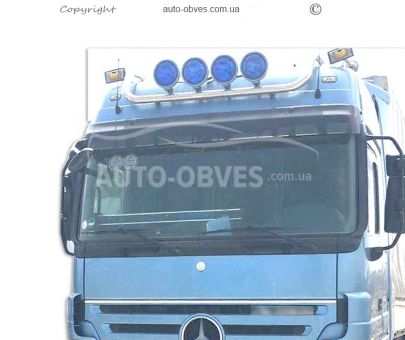 Mounting for headlights on the roof of Mercedes Actros, medium, high roof, service: installation of diodes фото 0