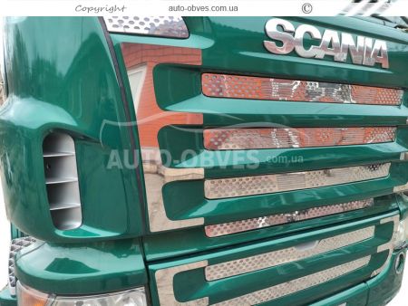 Накладки на бічні частинки решітки Scania 2004-2010 фото 6