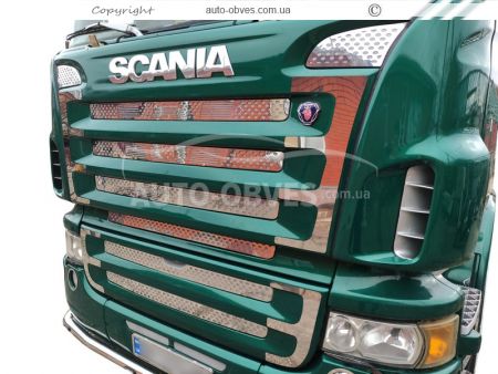 Накладки на бічні частинки решітки Scania 2004-2010 фото 2