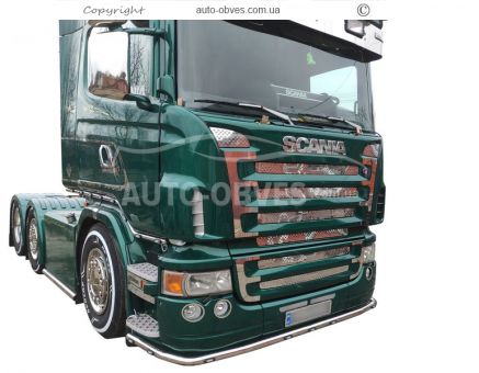 Накладки на решітку і коло решітки Scania 2004-2010 з написом V8 - повний комплект фото 4
