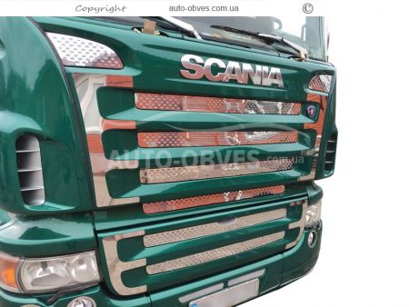Накладки на бічні частинки решітки Scania 2004-2010 фото 5