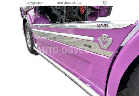 Накладки на боковые спойлеры на среднюю часть Scania евро 5 фото 1
