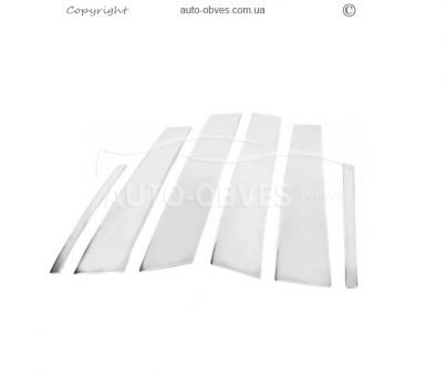 Молдинги дверных стоек Kia Optima 2010-2016 - тип: 6 шт нержавейка фото 0