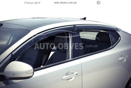 Дефлекторы на окна ветровики Kia Optima 2011-2015 - тип: с хром молдингом фото 0