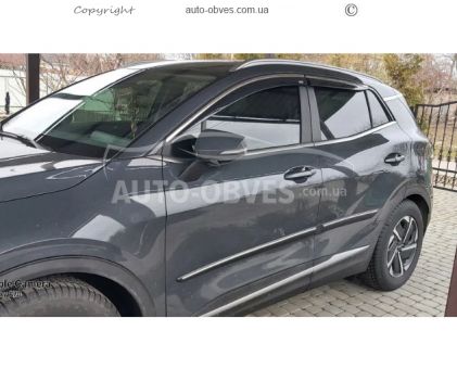 Дефлекторы окон Kia Sportage 2021-... - тип: с хром молдингом фото 4