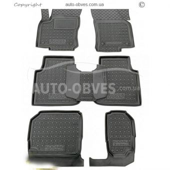 Floor mats Skoda Kodiaq 2017-... 7 seats - type: polyurethane фото 0