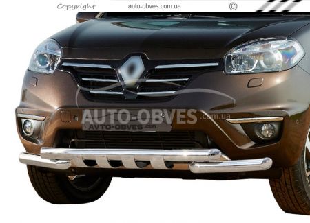 Защита бампера Renault Koleos - тип: модельная, с пластинами фото 0