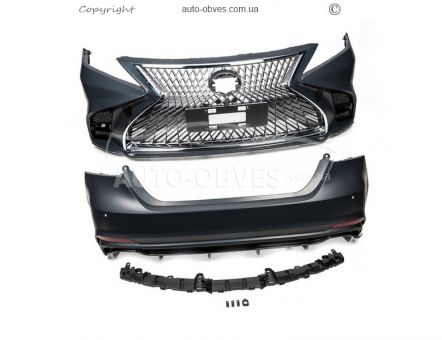 Front bumper assembly Toyota Camry 2018-… - type: Lexus LS style фото 1