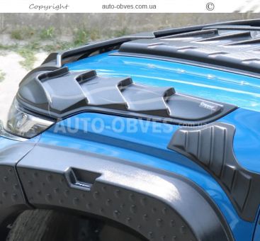 A set of overlays on the hood of Mitsubishi L200 2019-... - type: 3 pcs v-dragon фото 5