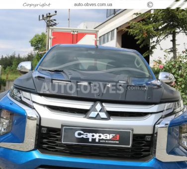 A set of overlays on the hood of Mitsubishi L200 2019-... - type: 3 pcs v-dragon фото 4