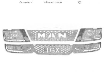 Set of overlays for headlights and radiator grilles MAN TGX фото 0