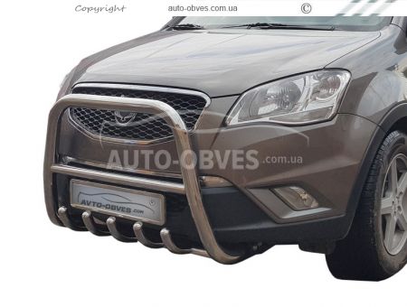 Bull bar high Ssangyong Korando 2010-2014 - type: to the hood фото 0