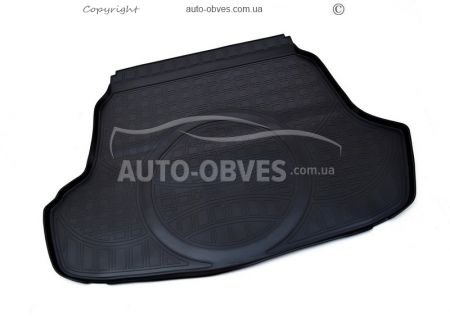 Cargo mat for Hyundai Sonata LF 2017-... with ledge for spare tire - type: model фото 0