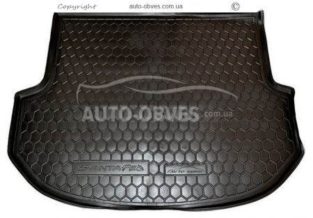 Коврик в багажник Hyundai Santa Fe DM 5 мест 2013-2016 - тип: полиуретан фото 0