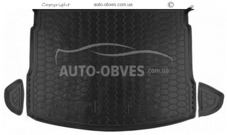 Trunk mat Nissan Qashqai 2007-2014 full-size spare tire - type: polyurethane фото 0