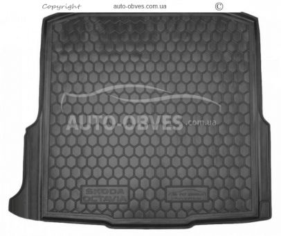 Trunk mat Skoda Octavia A7 station wagon FL 2017-2020 without amplifier box - type: polyurethane фото 0