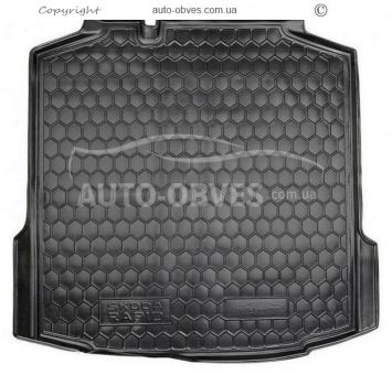 Trunk mat Skoda Rapid 2013-2020 liftback - type: polyurethane фото 0