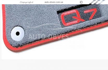 Floor mats original Audi Q7 2007-2015 grey-red textile - type: front 2pcs фото 0