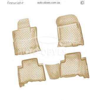 Floor mats Toyota Prado 150 5 seats 2014-2018 - type: set, model, color: beige фото 0