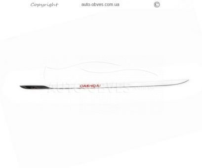 The edge of the trunk with the inscription Nissan Qashqai 2014-2021 - type: stainless steel фото 0