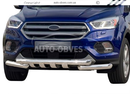 Bumper protection Ford Escape 2017-2020 - type: model, with plates фото 0