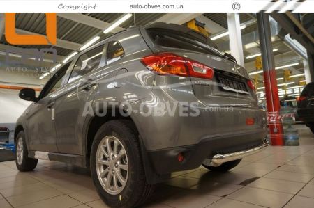 Rear bumper protection Mitsubishi ASX 2013-2016 - type: single pipe фото 2