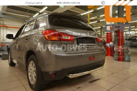 Rear bumper protection Mitsubishi ASX 2013-2016 - type: single pipe фото 3