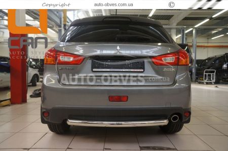 Rear bumper protection Mitsubishi ASX 2013-2016 - type: single pipe фото 1