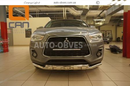 Bumper protection Mitsubishi ASX 2013-2016 - type: model with plates фото 1