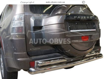 Защита заднего бампера Mitsubishi Pajero Wagon IV - тип: труба с уголками фото 0