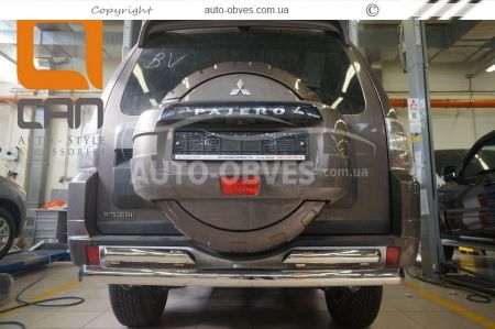 Mitsubishi Pajero Wagon IV rear bumper protection - type: pipe with corners фото 1