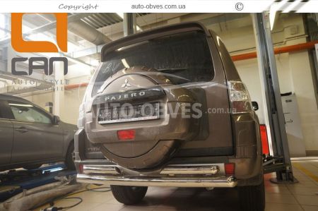 Mitsubishi Pajero Wagon IV rear bumper protection - type: pipe with corners фото 2