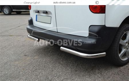 Rear bumper protection Peugeot Partner, Rifter 2019-... - type: single corners фото 1