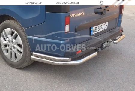Rear bumper protection Opel Vivaro 2015-2019 - type: double corners фото 2