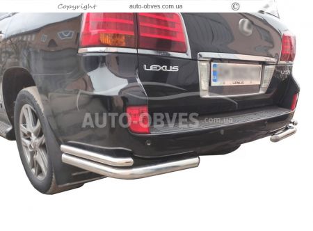 Lexus LX570 rear bumper protection - type: double corners фото 0