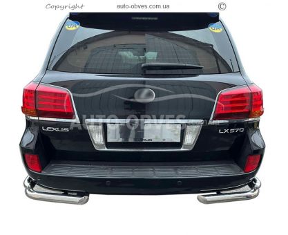 Lexus LX570 rear bumper protection - type: double corners фото 1