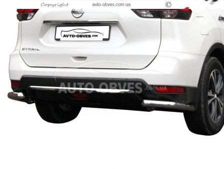 Rear bumper protection Nissan X-Trail 2017-2021 - type: single corners фото 0