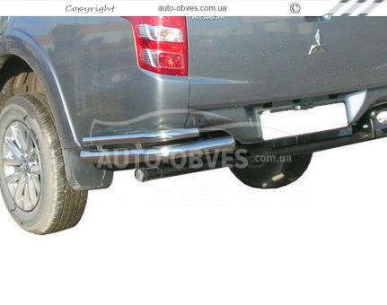 Mitsubishi L200 rear bumper protection - type: double corners фото 0