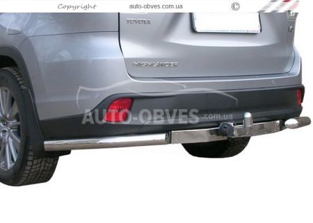 Защита заднего бампера Toyota Highlander - тип: углы одинарные фото 0