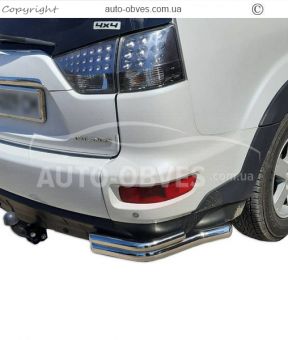 Rear bumper protection Mitsubishi Outlander XL - type: double corners photo 0