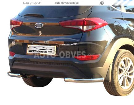 Захист заднього бампера Hyundai Tucson 2019-2021 - тип: кути одинарні фото 0